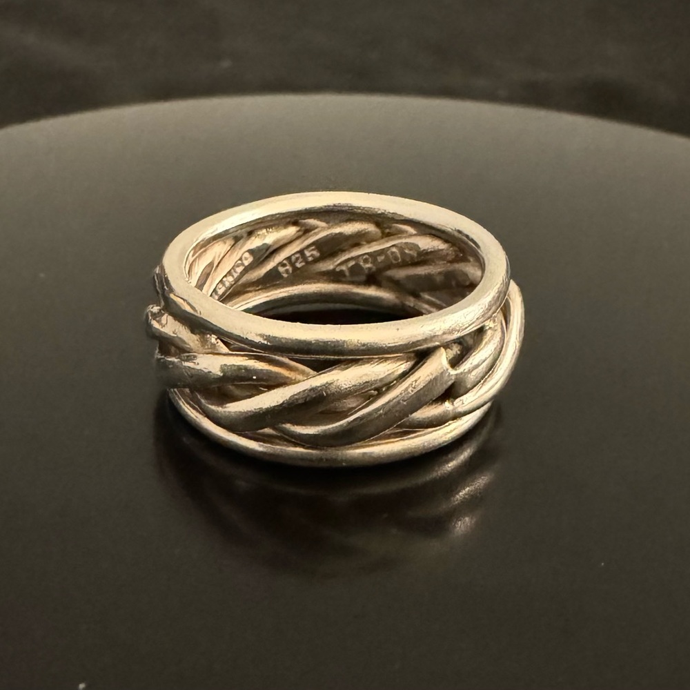 Taxco Solid Silver Braided Band - image 1